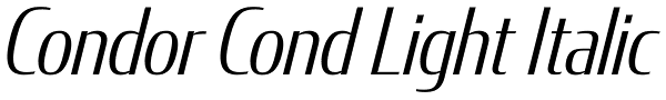 Condor Cond Light Italic Font