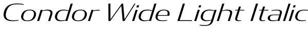 Condor Wide Light Italic Font