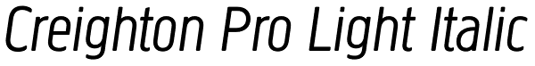 Creighton Pro Light Italic Font