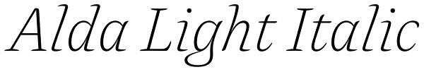 Alda Light Italic Font