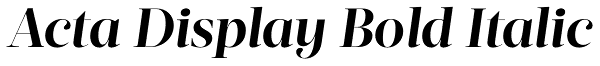 Acta Display Bold Italic Font