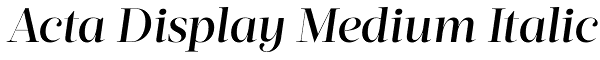 Acta Display Medium Italic Font