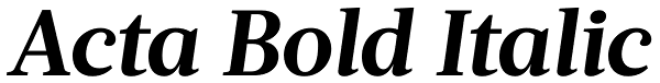 Acta Bold Italic Font
