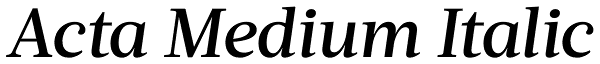 Acta Medium Italic Font
