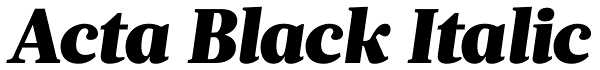 Acta Black Italic Font