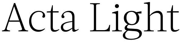 Acta Light Font