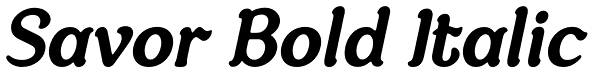 Savor Bold Italic Font