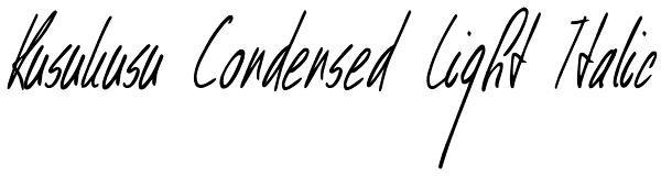 Kusukusu Condensed Light Italic Font