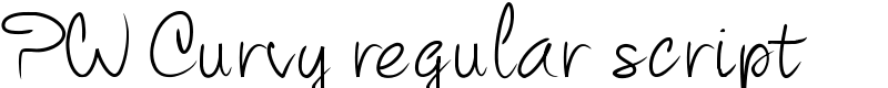 PW Curvy regular script Font