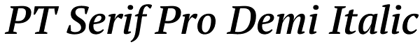 PT Serif Pro Demi Italic Font