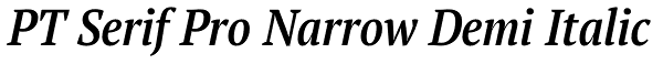 PT Serif Pro Narrow Demi Italic Font