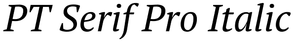 PT Serif Pro Italic Font