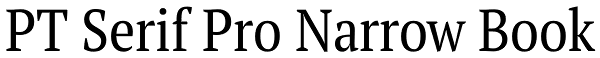 PT Serif Pro Narrow Book Font