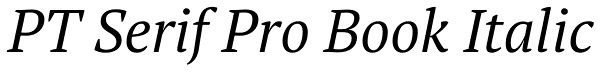 PT Serif Pro Book Italic Font