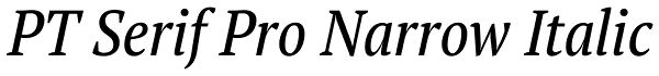 PT Serif Pro Narrow Italic Font