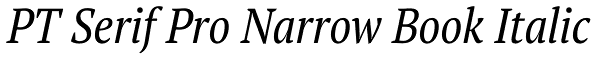 PT Serif Pro Narrow Book Italic Font