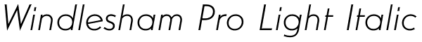 Windlesham Pro Light Italic Font