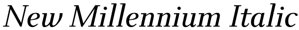 New Millennium Italic Font