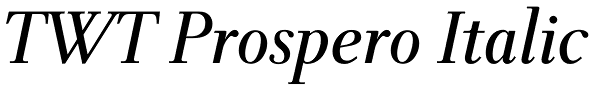 TWT Prospero Italic Font