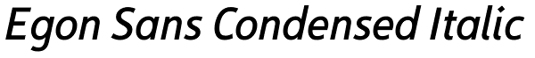 Egon Sans Condensed Italic Font