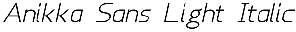Anikka Sans Light Italic Font