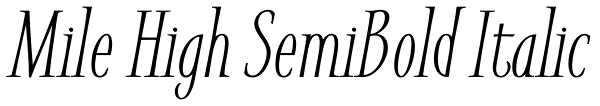 Mile High SemiBold Italic Font