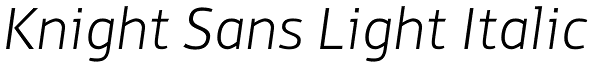 Knight Sans Light Italic Font