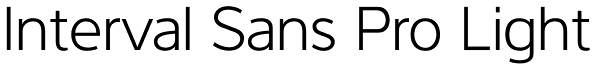 Interval Sans Pro Light Font