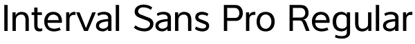 Interval Sans Pro Regular Font
