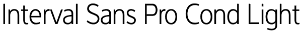 Interval Sans Pro Cond Light Font