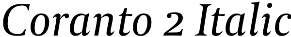 Coranto 2 Italic Font