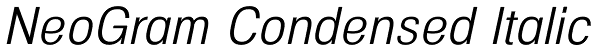 NeoGram Condensed Italic Font