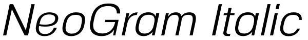 NeoGram Italic Font