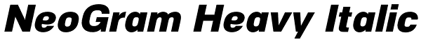 NeoGram Heavy Italic Font