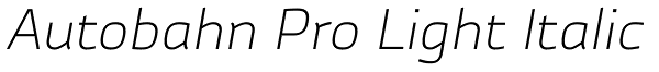 Autobahn Pro Light Italic Font