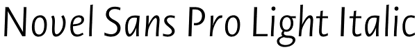 Novel Sans Pro Light Italic Font