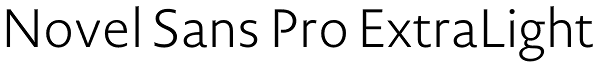 Novel Sans Pro ExtraLight Font