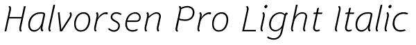 Halvorsen Pro Light Italic Font