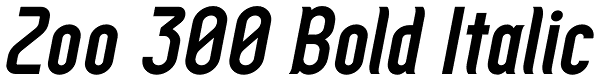 Zoo 300 Bold Italic Font