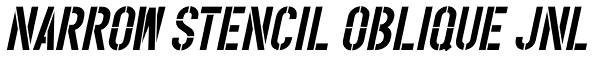 Narrow Stencil Oblique JNL Font