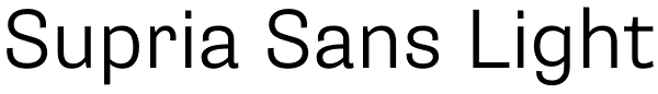 Supria Sans Light Font