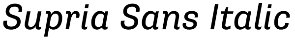 Supria Sans Italic Font