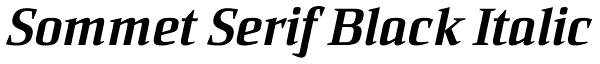 Sommet Serif Black Italic Font