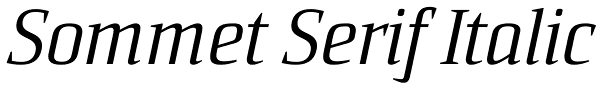 Sommet Serif Italic Font