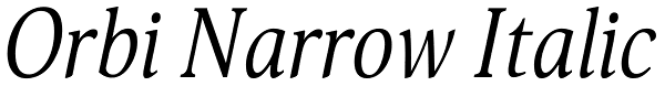 Orbi Narrow Italic Font