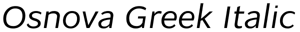 Osnova Greek Italic Font