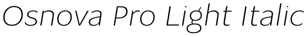 Osnova Pro Light Italic Font