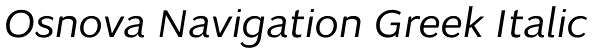 Osnova Navigation Greek Italic Font