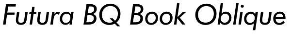 Futura BQ Book Oblique Font