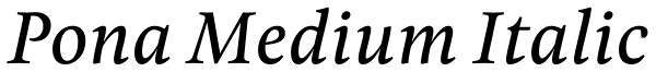 Pona Medium Italic Font